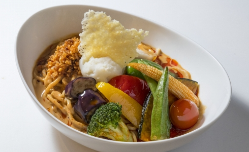 汁なし白胡麻麻辣野菜担々麺